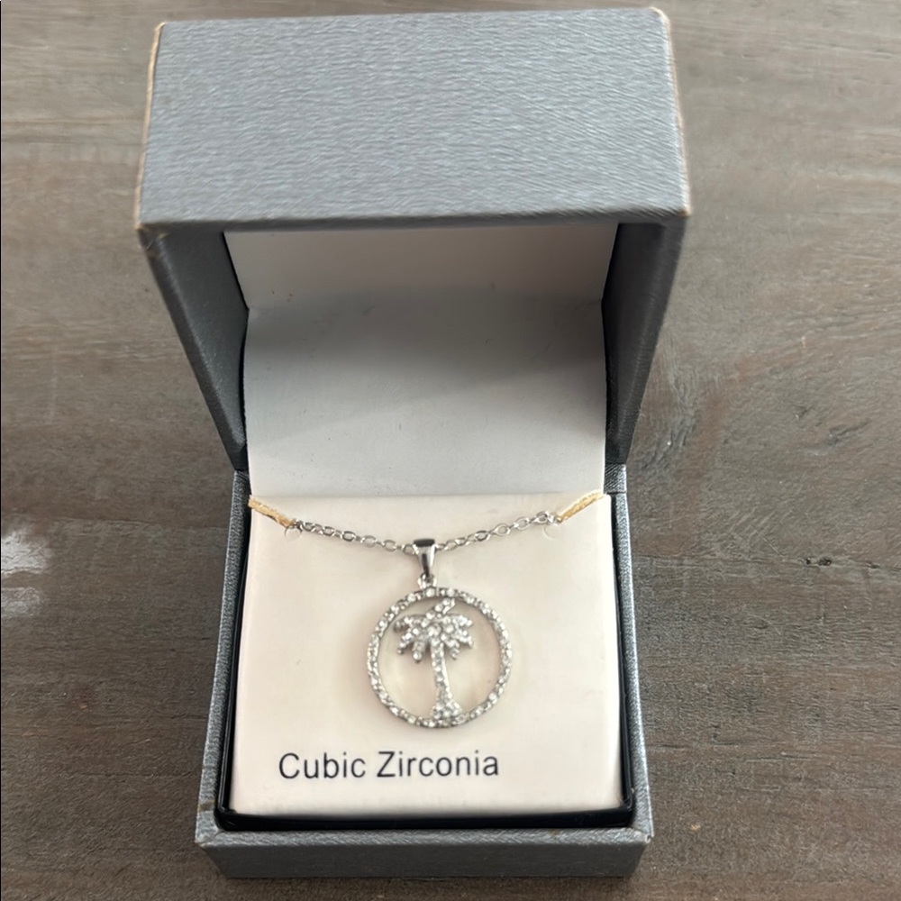 Silver Palm Tree Necklace